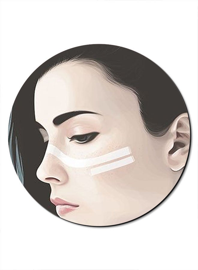 Theodor Cute Girl Themed Mousepad Beige/Black/Pink - Image 1