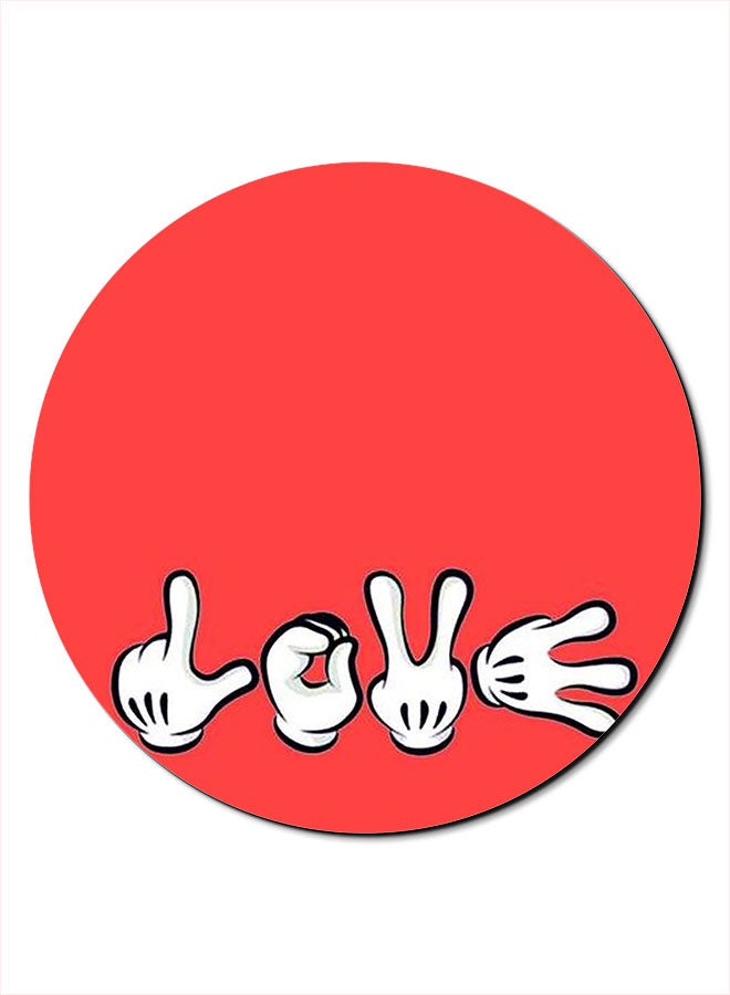 Theodor Disney I Love You Themed Mousepad Red/Black/White - Image 1