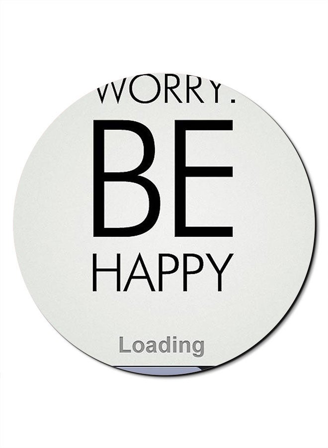 ثيودور لوحة ماوس مطبوعة بعبارة "Be Happy" رمادي/ أسود/ أرجواني - Image 1