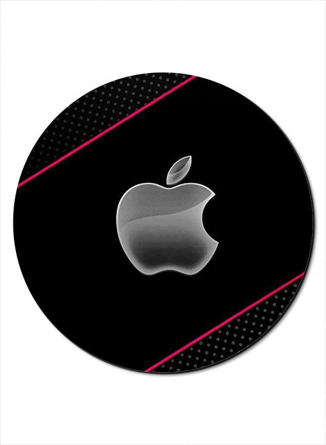 Theodor Apple Logo Printed Smooth Anti-Slip Mousepad Black/Grey - Image 1
