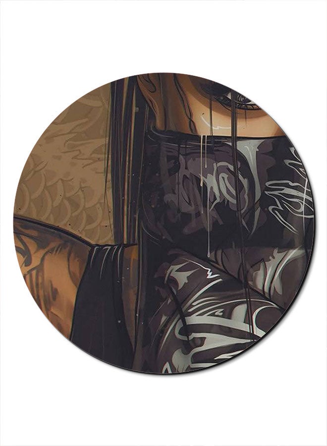 ثيودور لوحة ماوس مضادة للانزلاق بسطح أملس مزينة بطبعة رمادي / بيج - Image 1