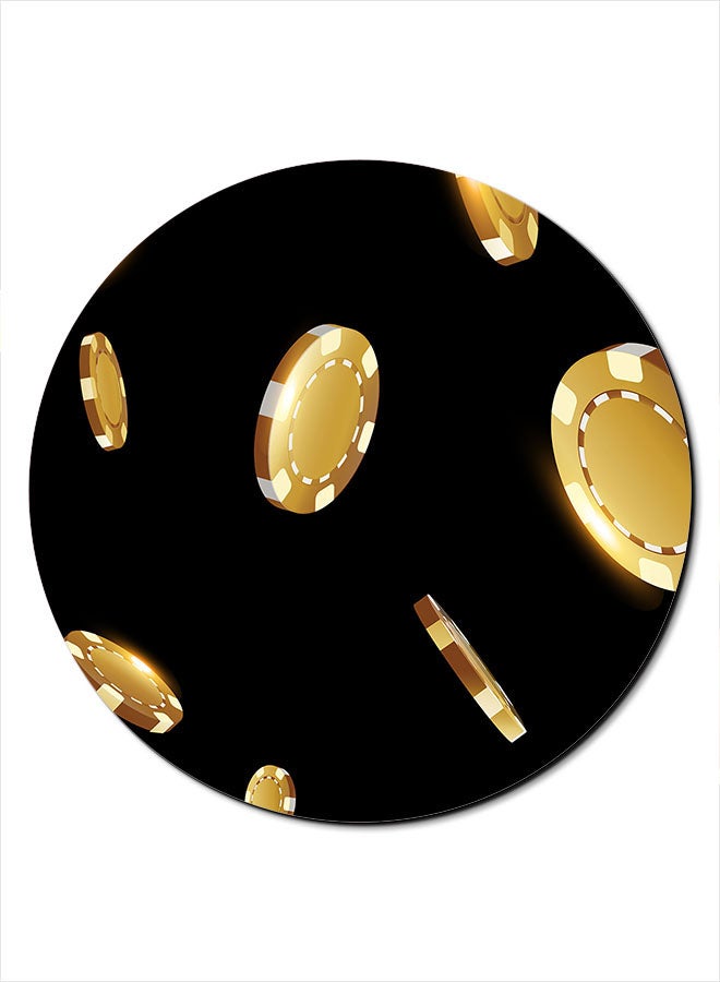 Theodor Coins Smooth Surface Printed Non-Slip Mousepad Black/Gold - Image 1