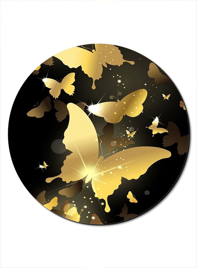 Theodor Butterfly Printed Anti-Slip Mouse Pad Black/Gold/White - Image 1