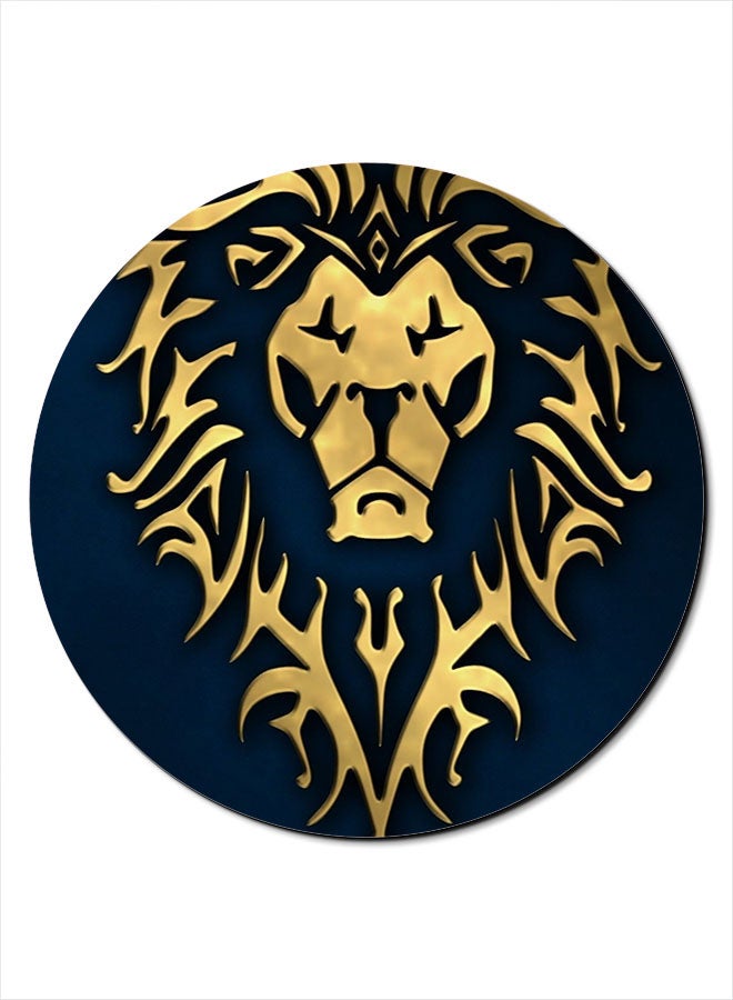 Theodor Lion Printed Anti-Slip Mousepad Blue/Gold - Image 1