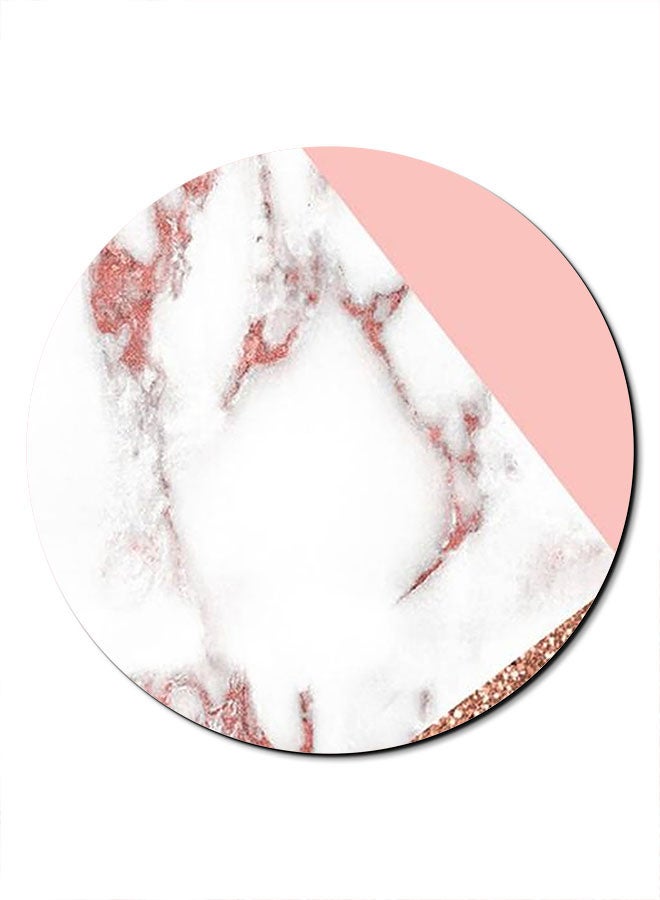 Theodor Marble Printed Anti-Slip Mousepad White/Pink/Gold - Image 1
