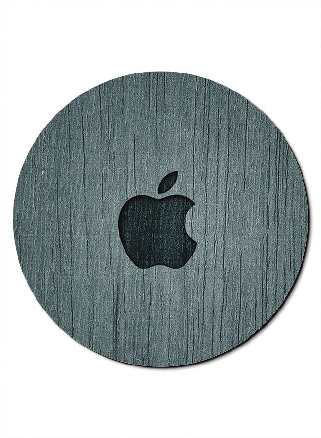 Theodor Wooden Apple Logo Printed Anti-Slip Mousepad Blue - Image 1