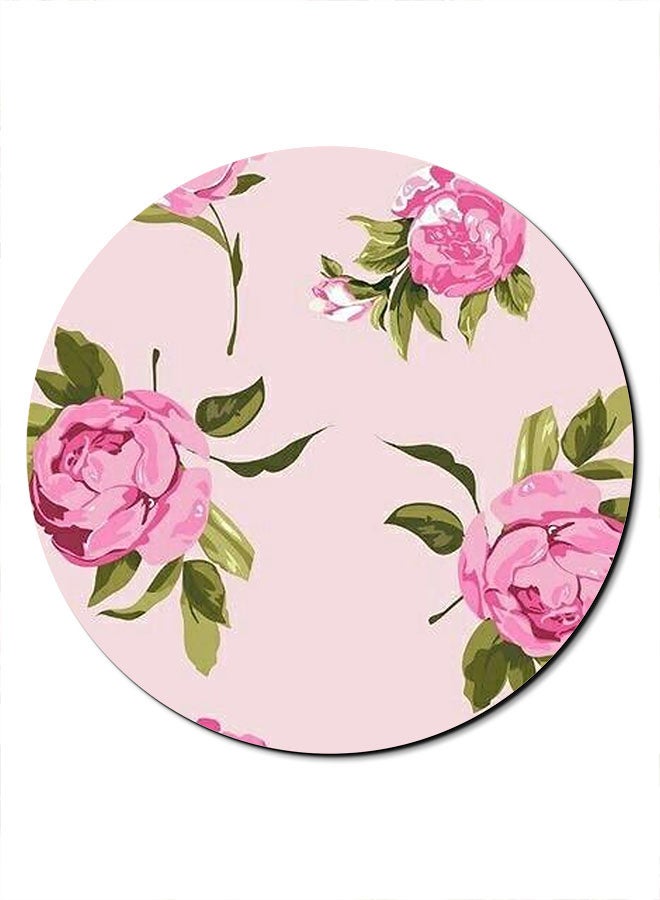 Theodor Flower Printed Anti-Slip Mousepad Pink/Green - Image 1