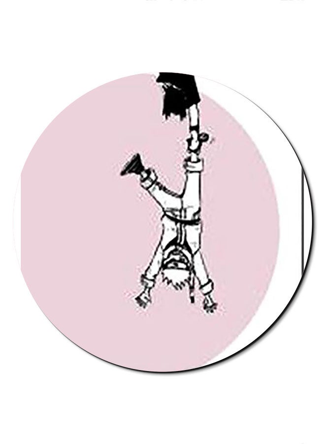 Theodor Hanging From Tree Printed Anti-Slip Mousepad Pink/White/Black - Image 1