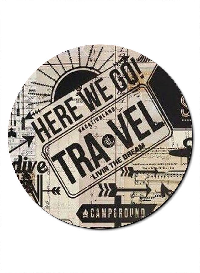 ثيودور "لوحة ماوس مطبوع عليها عبارة "Here Wo Go Travel" متعدد الألوان - Image 1