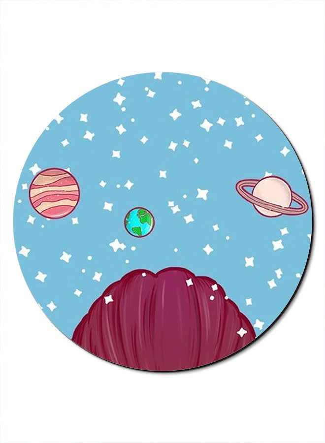 Theodor Horoscope Girl Themed Mousepad Blue/Red/White - Image 1