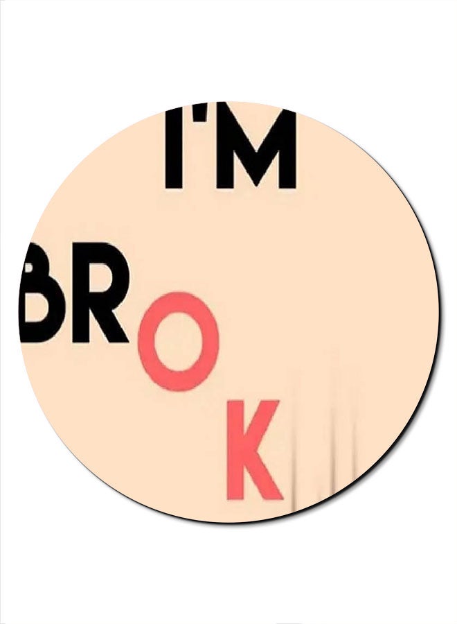 Theodor I Am Broken Themed Mousepad Beige/Pink/Black - Image 1