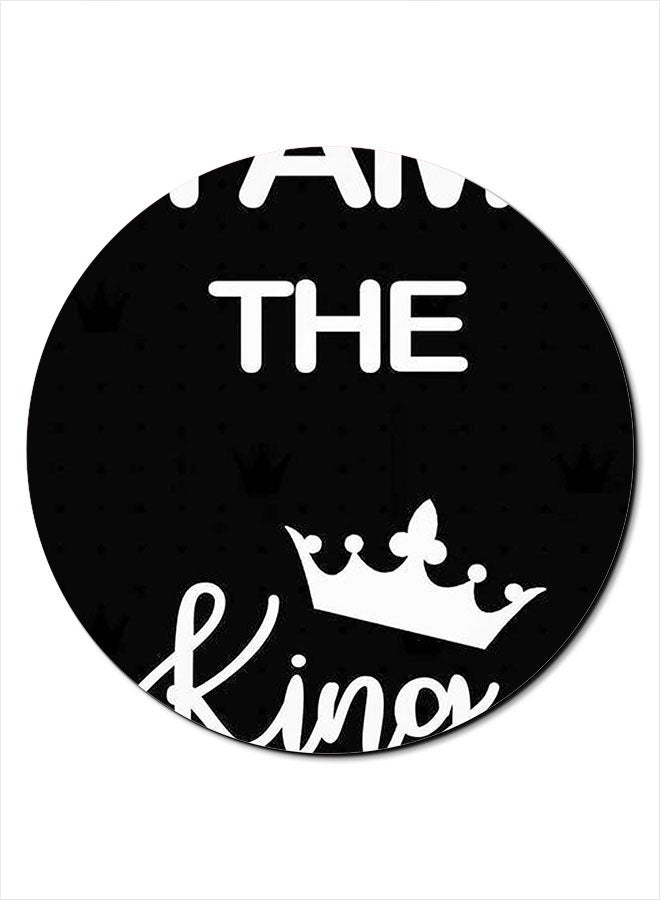 Theodor I Am The King Themed Mousepad Black/White - Image 1