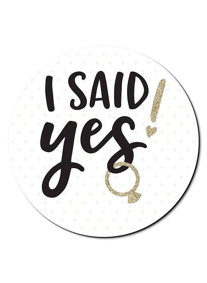 Theodor I Said Yes Themed Mousepad White/Black/Gold - Image 1