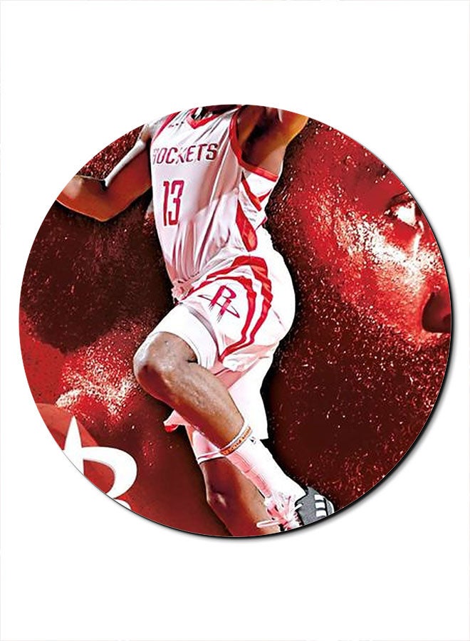 Theodor James Harden Themed Mousepad Red/White/Beige - Image 1