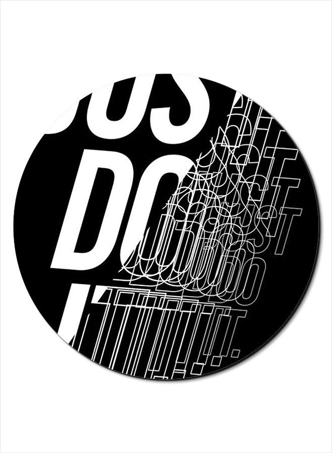ثيودور لوحة ماوس ناعمة مضادة للانزلاق مطبوعة بعبارة Just Do It" أسود/ أبيض - Image 1