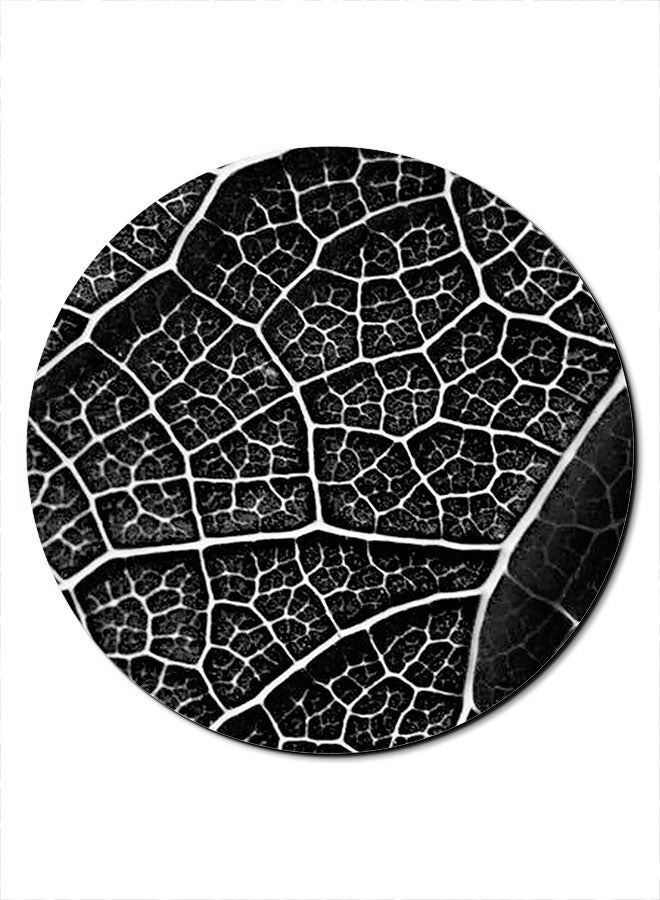 Theodor Leaf Pattern Printed Smooth Anti-Slip Mousepad Black/White - Image 1