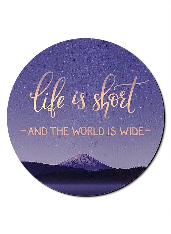 ثيودور لوحة ماوس ناعمة مضادة للانزلاق مطبوعة بعبارة "Life Is Short" متعدد الألوان - Image 1
