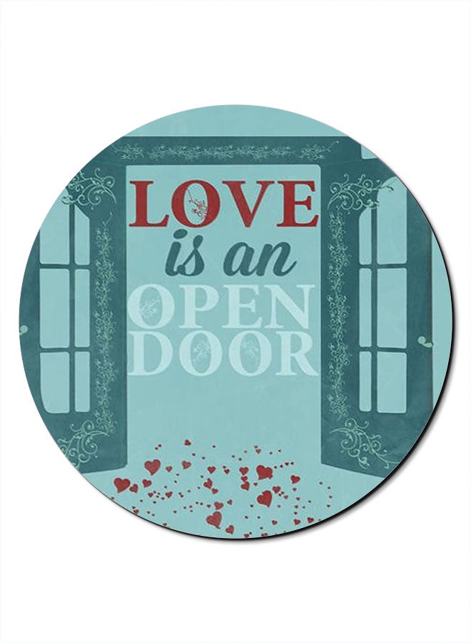 Theodor Love I An Open Door Printed Anti-Slip Mousepad Blue/Red - Image 1