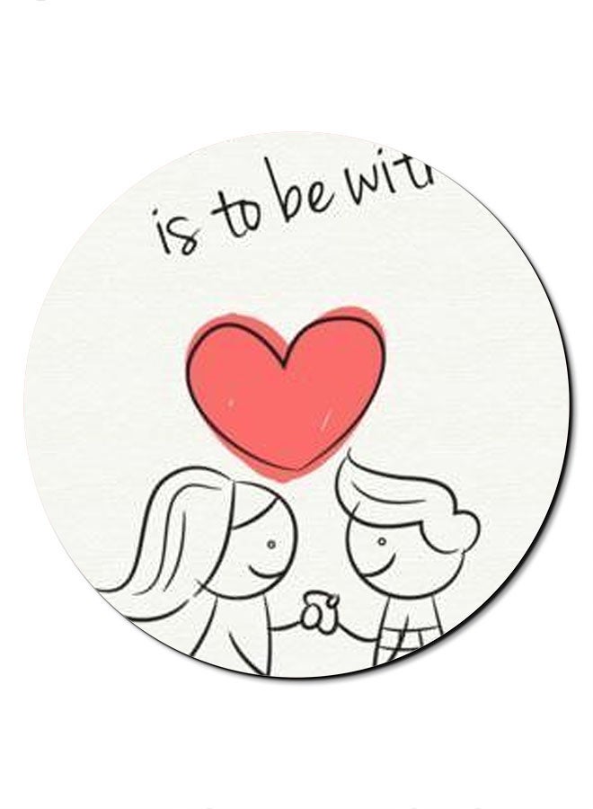 Theodor Love Is To Be With You Printed Anti-Slip Mousepad White/Red/Black - Image 1