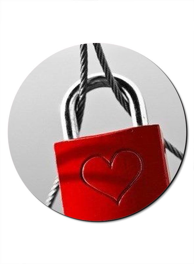 Theodor Love Lock Printed Anti-Slip Mousepad Grey/Red/Black - Image 1