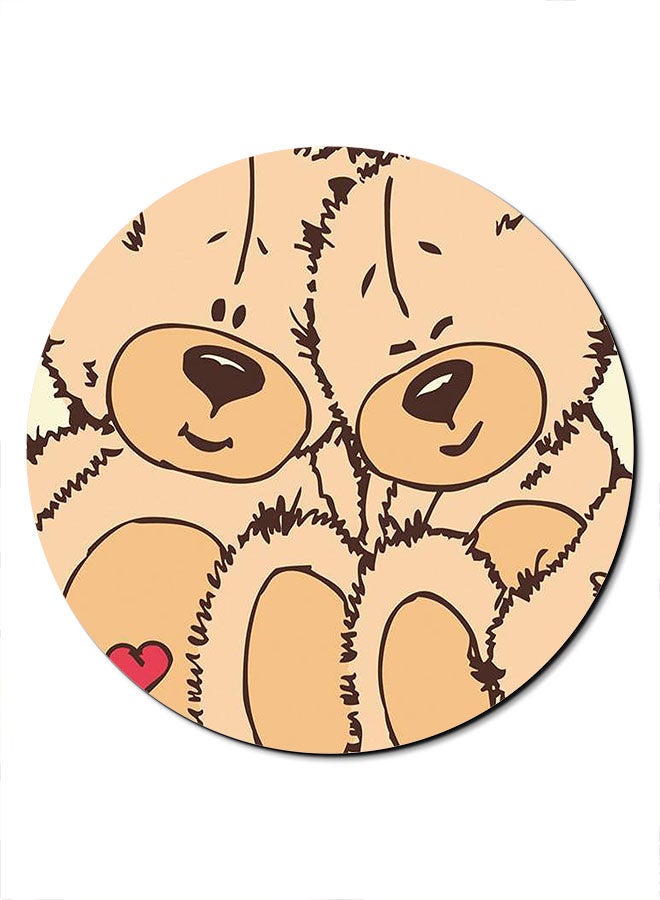 Theodor Love Teddy Bear Printed Anti-Slip Mousepad Beige/Red/Brown - Image 1