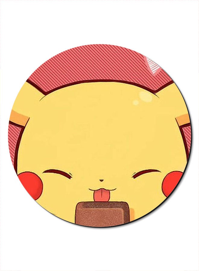Lovely Pikacchu Smooth Surface Printed Anti-Slip Mousepad Multicolour