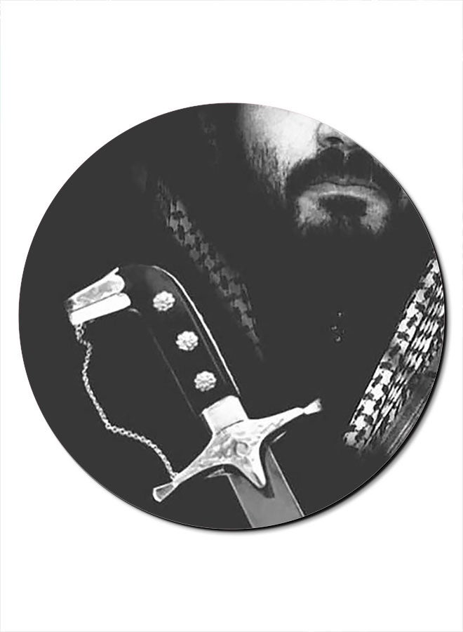 ثيودور لوحة ماوس مضادة للانزلاق بسطح أملس مزينة بطبعة أبيض/ أسود - Image 1