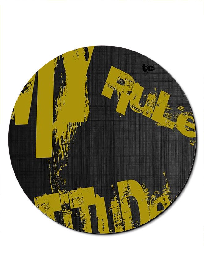 ثيودور لوحة ماوس مضادة للانزلاق بسطح أملس مزينة بطبعة رمادي / أصفر - Image 1