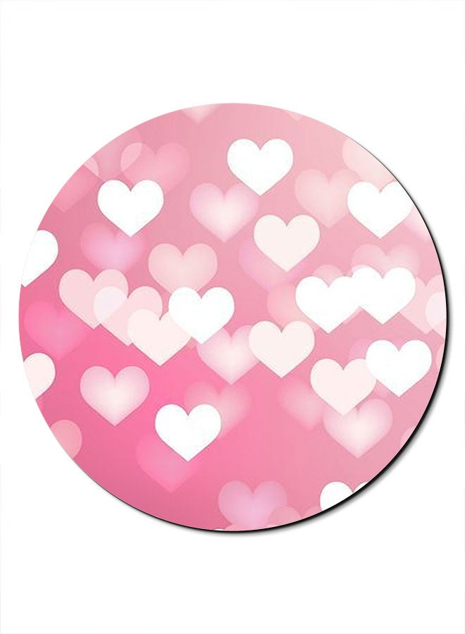 Theodor Smooth Surface Printed Anti-Slip Mousepad Pink/White - Image 1