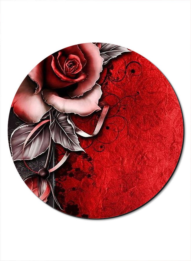 Theodor Smooth Surface Printed Anti-Slip Mousepad Red/Black - Image 1