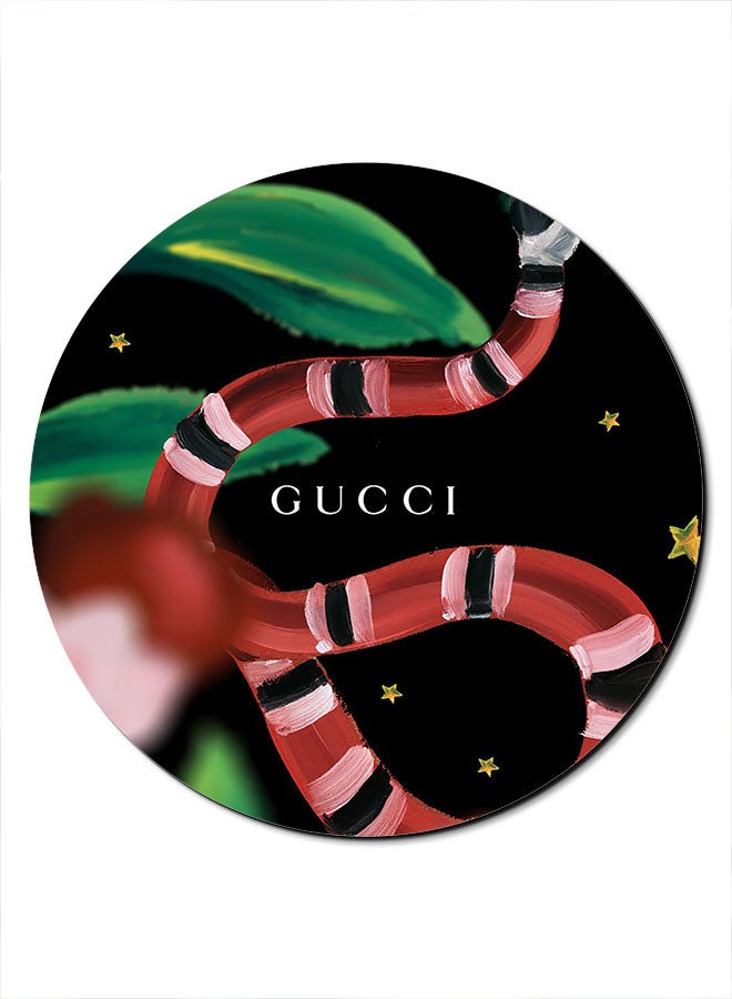 ثيودور لوحة ماوس مضادة للانزلاق مزينة بطبعة أفعى وأوراق شجر متعدد الألوان - Image 1