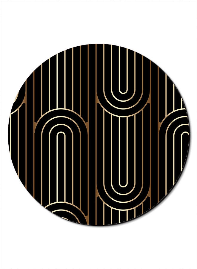 Theodor Repeated Lines Texture Printed Anti-Slip Mouse Pad Black/Brown/Gold - Image 1