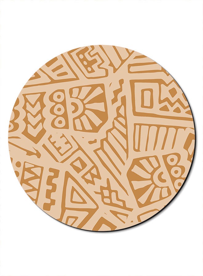 Theodor Repetition Pattern Stamps Printed Anti-Slip Mouse Pad Beige/Brown - Image 1