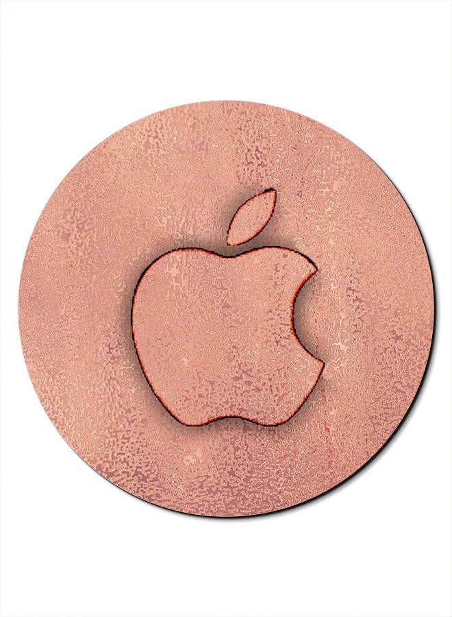 Theodor Apple Logo Printed Anti-Slip Mousepad Rose Gold - Image 1