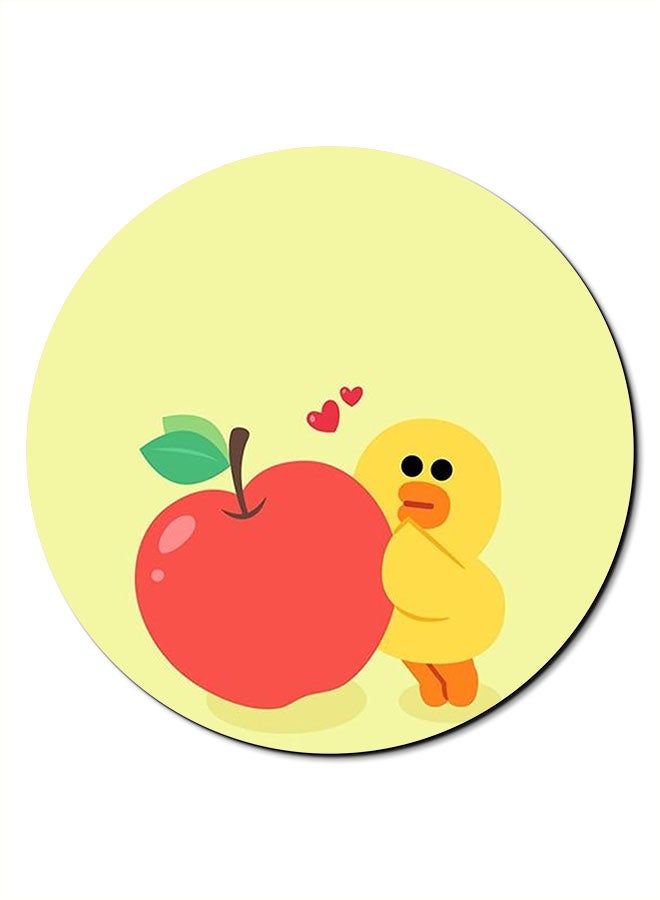 ثيودور لوحة ماوس بطبعة شخصية سالي مع تفاحة أخضر/برتقالي/أحمر - Image 1