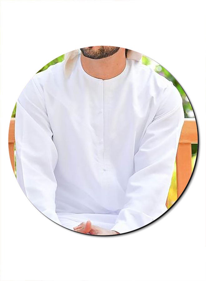 ثيودور لوحة ماوس بطبعة الشيخ حمدان 1 أبيض/ أخضر/ برتقالي - Image 1