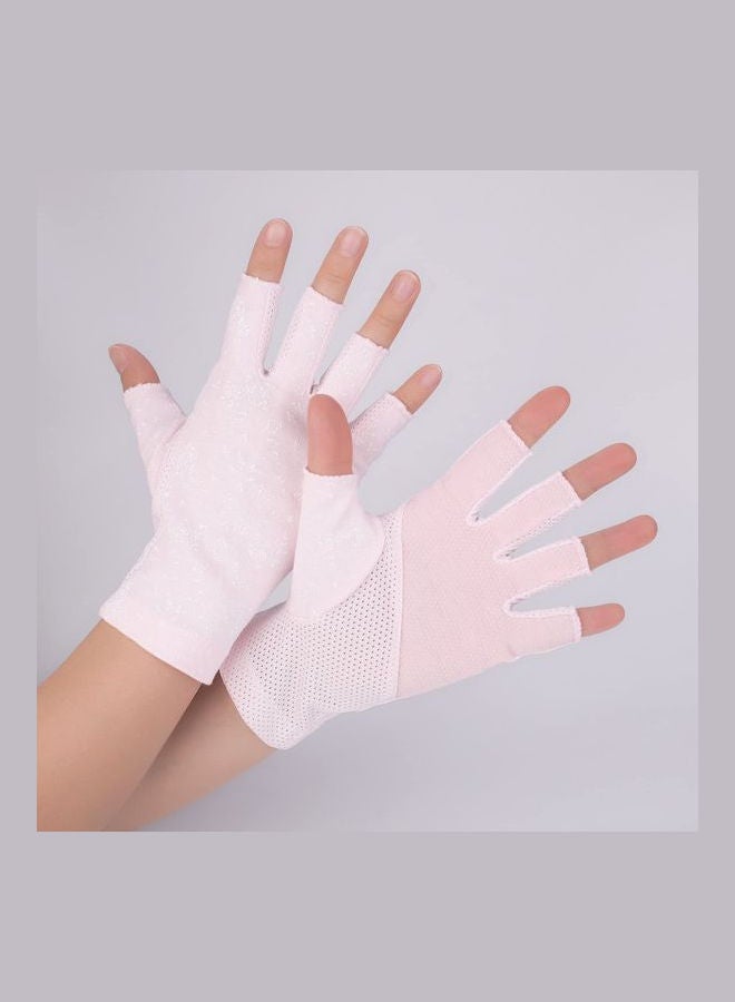 XiuWoo 2 Pair Casual Printed Gloves Grey/Pink  - Image 5