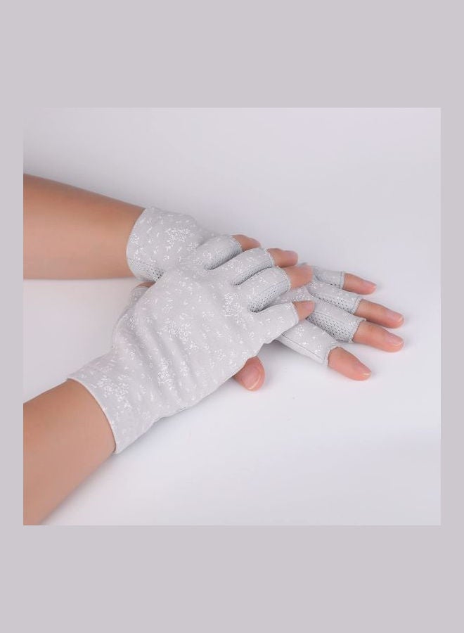 XiuWoo 2 Pair Casual Printed Gloves Grey/Pink  - Image 4