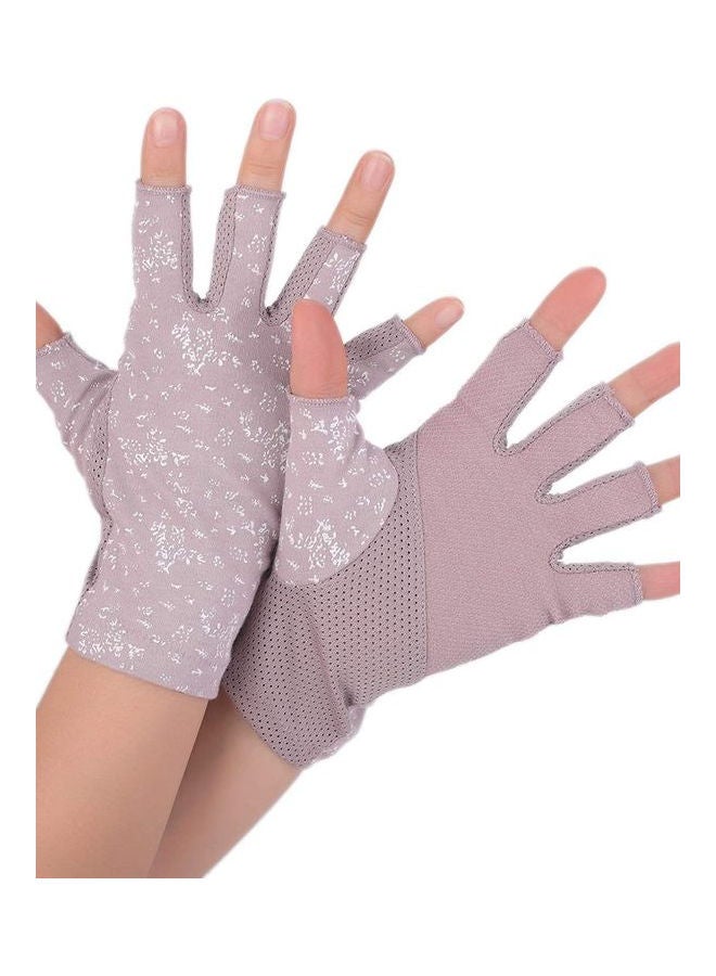 XiuWoo 2 Pair Casual Printed Gloves Grey/Pink  - Image 5