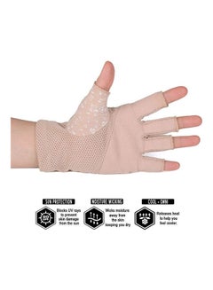 XiuWoo 2 Pair Casual Printed Gloves Black/Beige  - Image 4