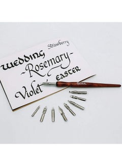 Mont Marte 9-Piece Nib with Signature Calligraphy Dip Pen Brown/Silver  - Image 3