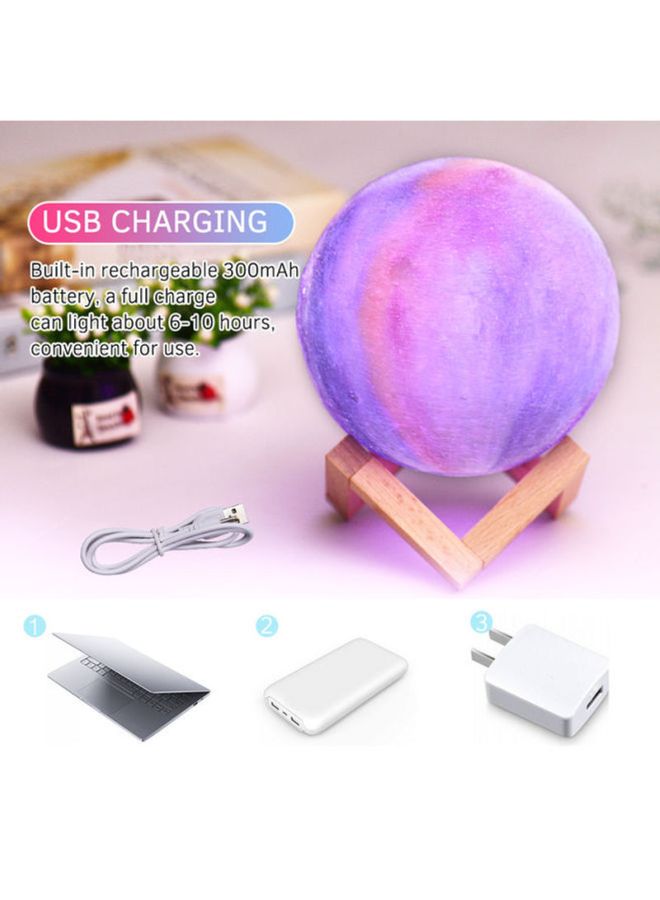 أيبيسي مصباح كبير على شكل قمر بطبعة ثلاثية الأبعاد بعدد 16 لوناً زاهياً أرجواني/بيج/أبيض - Image 4