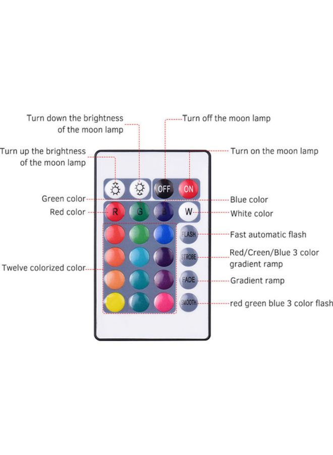 أيبيسي مصباح كبير على شكل قمر بطبعة ثلاثية الأبعاد بعدد 16 لوناً زاهياً أرجواني/بيج/أبيض - Image 5