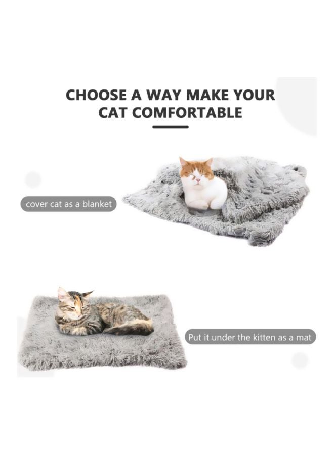 Decdeal Fluffy Reversible Blanket Grey S - Image 2