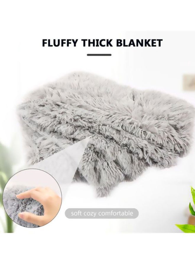 Decdeal Fluffy Reversible Blanket Grey S - Image 3