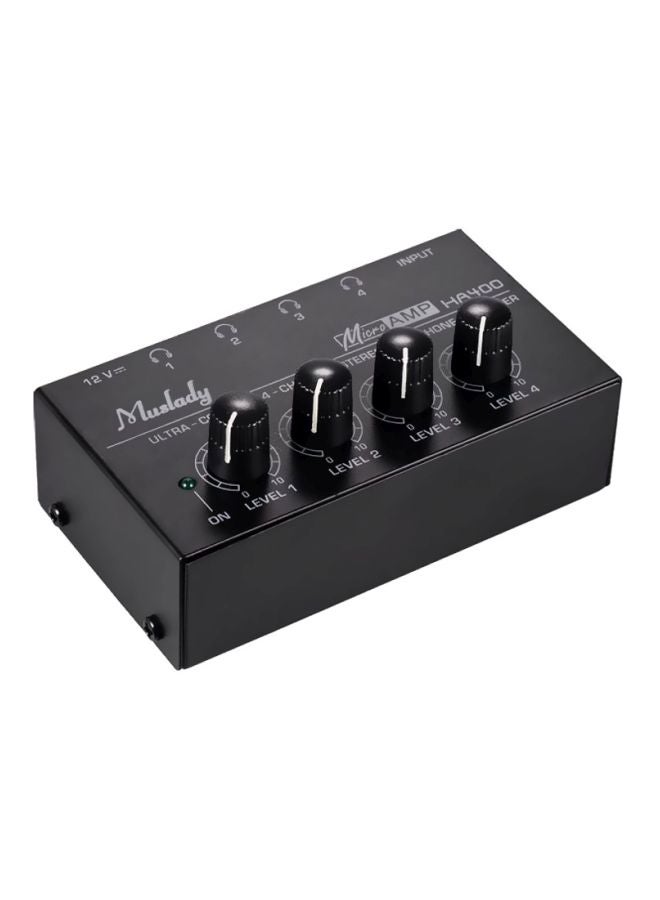 Muslady Ultra-compact 4 Channels Mini Audio Stereo Headphone Amplifier With Power Adapter  - Image 3