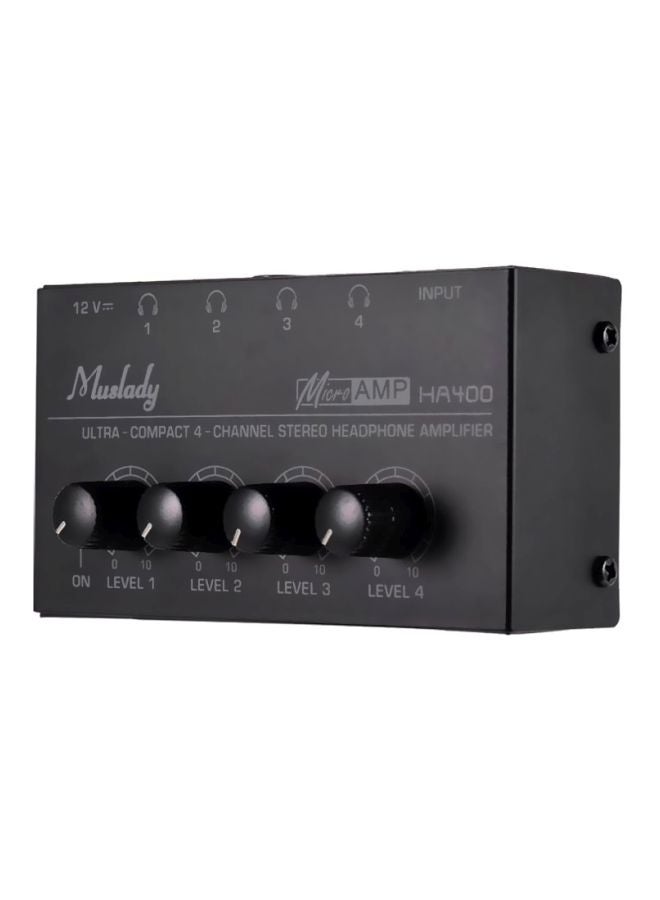 Muslady Ultra-compact 4 Channels Mini Audio Stereo Headphone Amplifier With Power Adapter  - Image 4