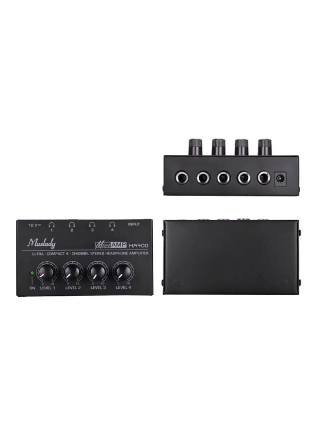 Muslady Ultra-compact 4 Channels Mini Audio Stereo Headphone Amplifier With Power Adapter  - Image 5