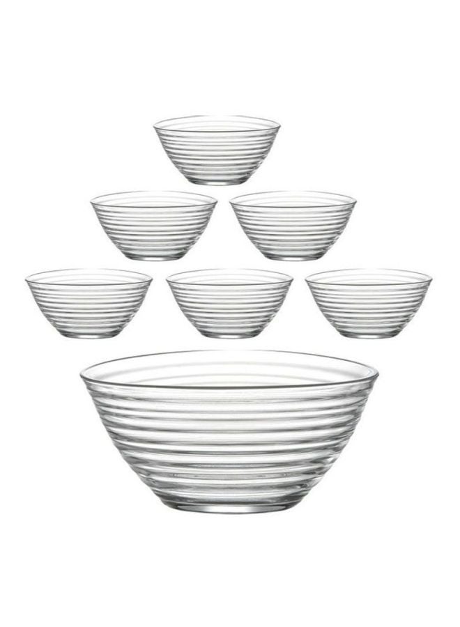 لاف وعاء تقديم مكون من 7 قطع وعاء تقديم شفاف 2010 ملليلتر، أوعية تقديم 300مل شفاف Serving Bowl 2010 milliliter, Serving Bowls 300ملليلتر - Image 1