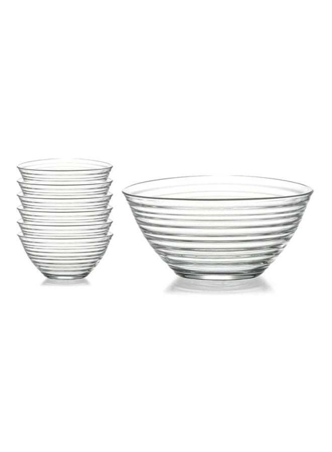 لاف وعاء تقديم مكون من 7 قطع وعاء تقديم شفاف 2010 ملليلتر، أوعية تقديم 300مل شفاف Serving Bowl 2010 milliliter, Serving Bowls 300ملليلتر - Image 2